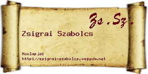 Zsigrai Szabolcs névjegykártya